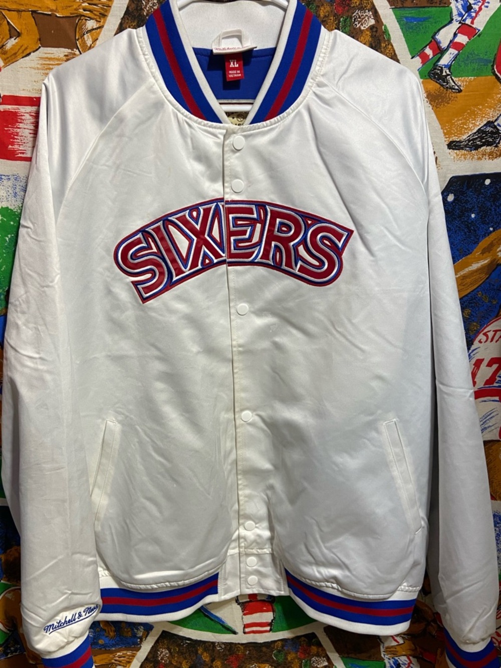 Philadelphia 76ers Satin Bomber Jacket